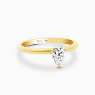 18K Yellow Gold Pear Lab-Grown Diamond Ring – 0.50ct.