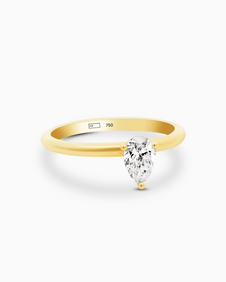 18K Yellow Gold Pear Lab-Grown Diamond Ring – 0.50ct.