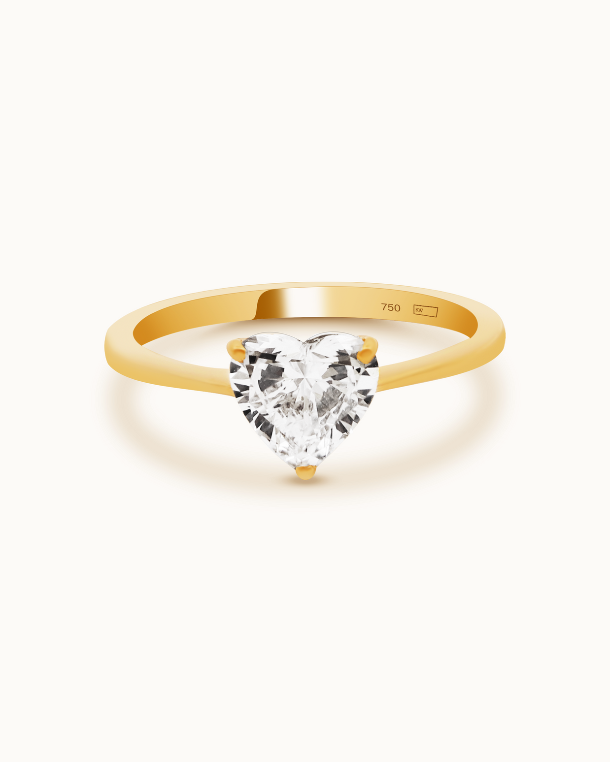 18K Yellow Gold Heart Lab-Grown Diamond Ring – 0.90ct.