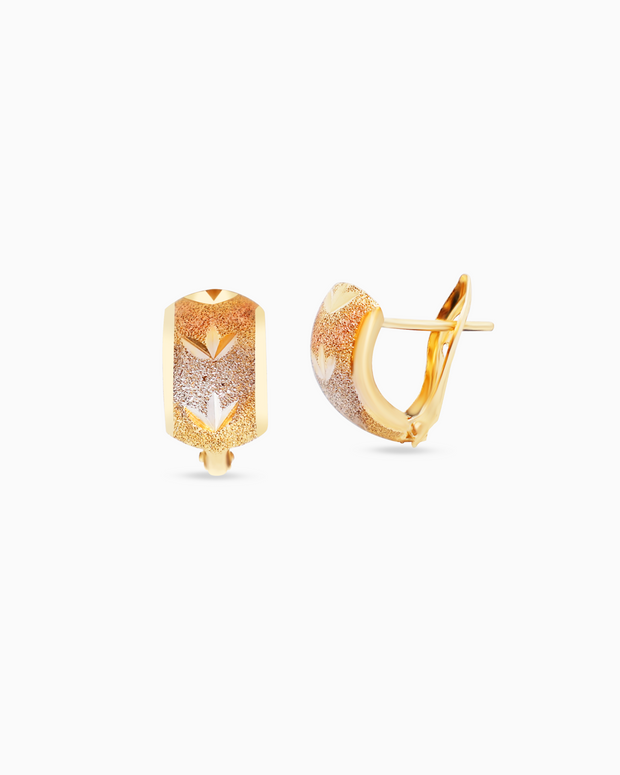 18K Tri-Color Gold Earrings