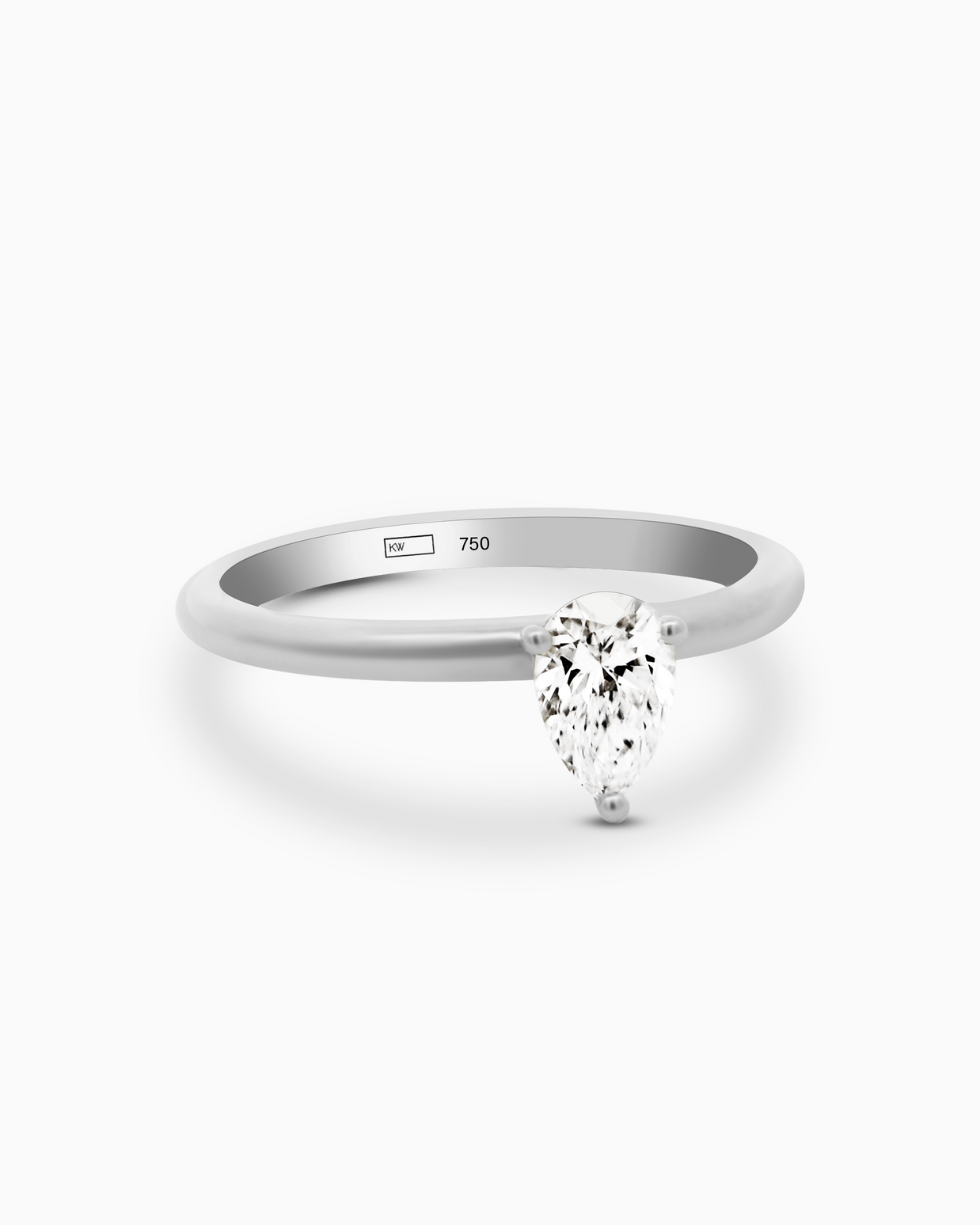18K White Gold Pear Lab-Grown Diamond Ring – 0.50ct.