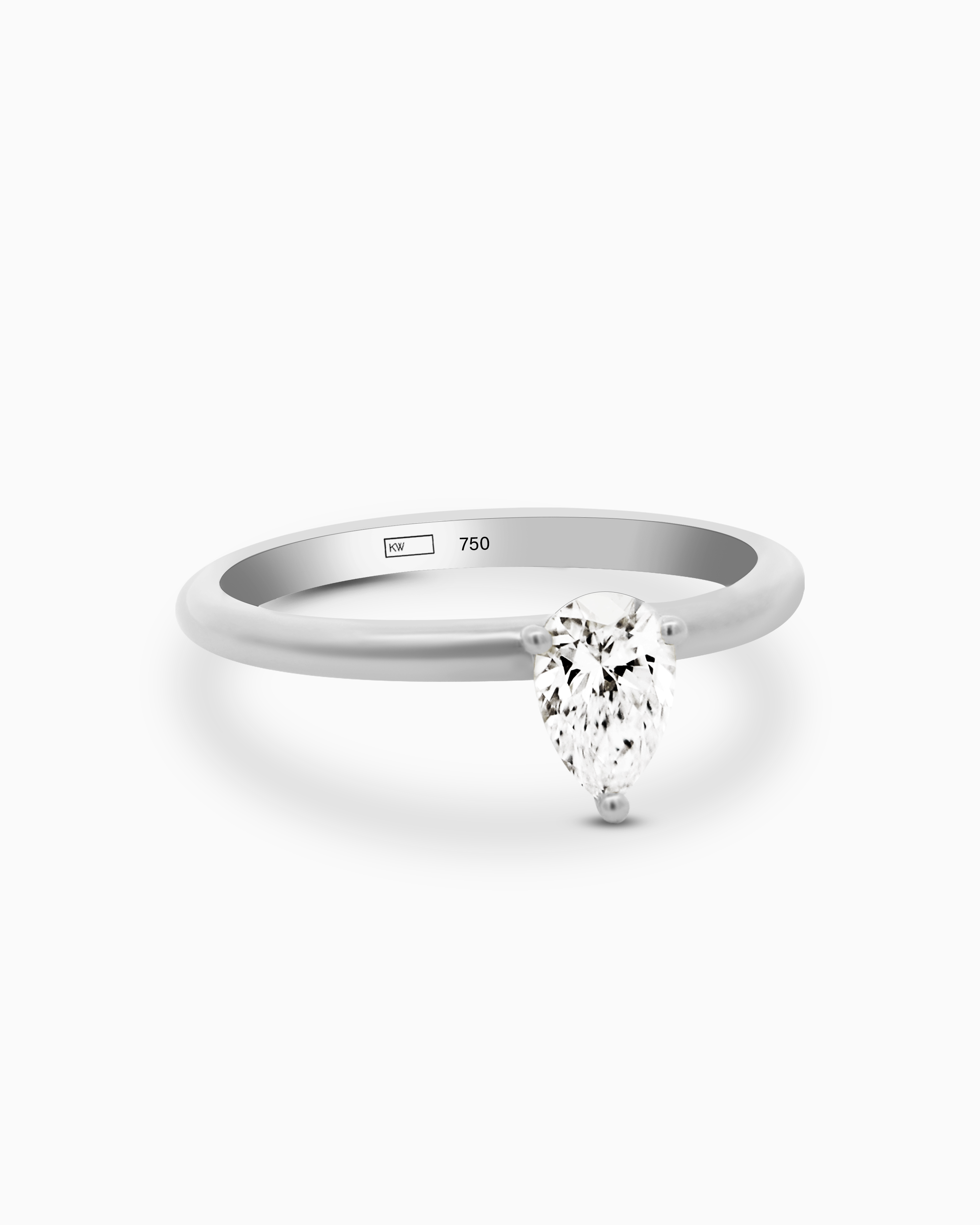 18K White Gold Pear Lab-Grown Diamond Ring – 0.50ct.