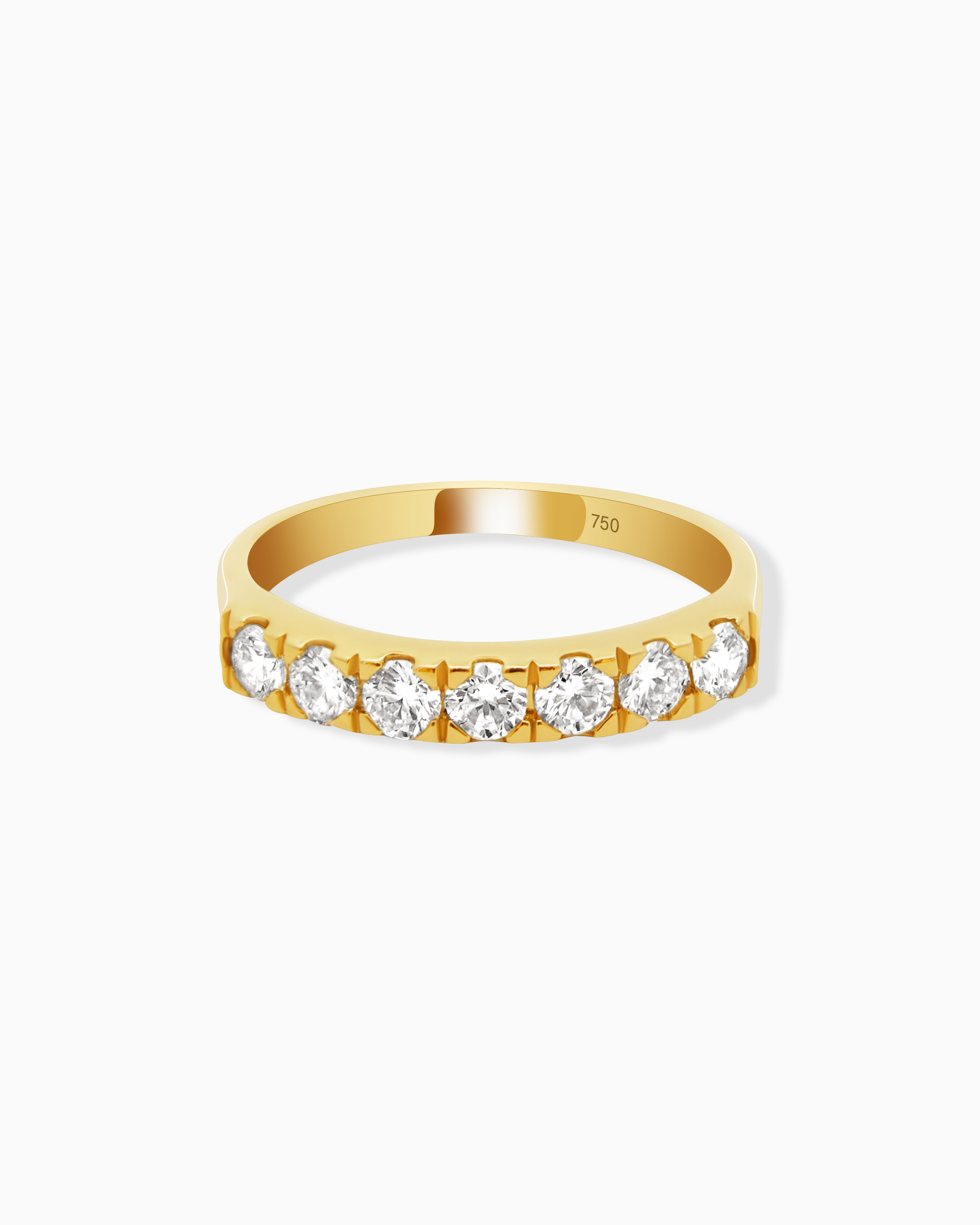 18K Yellow Gold Round Lab-Grown Diamond Band Ring – 0.60ct.