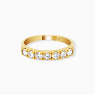 18K Yellow Gold Round Lab-Grown Diamond Band Ring – 0.60ct.