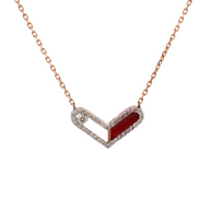 18K Rose Gold Round Diamond Pendant Necklace – 0.10ct.