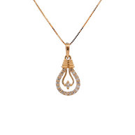 18K Yellow Gold Round Diamond Pendant Necklace – 0.10ct.