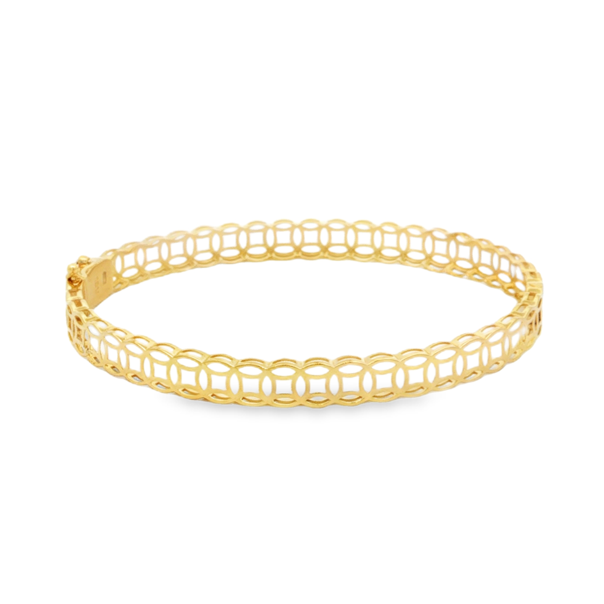 Yellow Gold Openwork Circular Motif Chain Bracelet