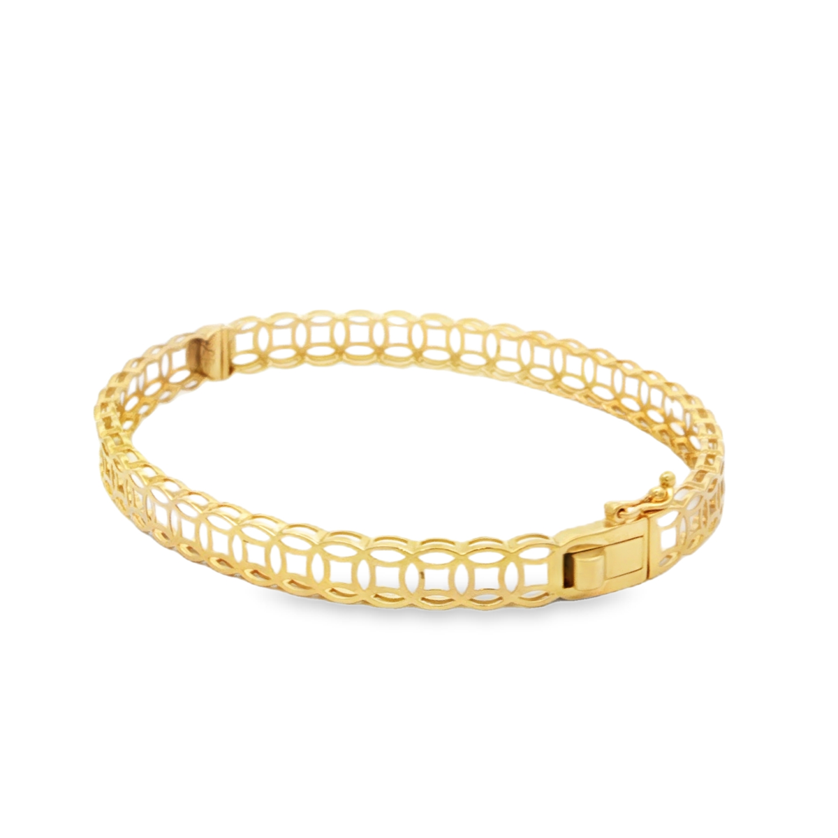 Yellow Gold Openwork Circular Motif Chain Bracelet