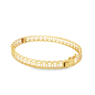 Yellow Gold Openwork Circular Motif Chain Bracelet