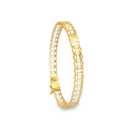 Yellow Gold Openwork Circular Motif Chain Bracelet