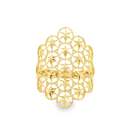 Yellow Gold Geometric Openwork Cocktail Ring