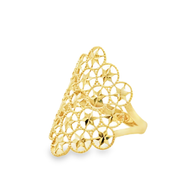 Yellow Gold Geometric Openwork Cocktail Ring
