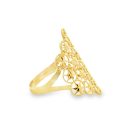 Yellow Gold Geometric Openwork Cocktail Ring