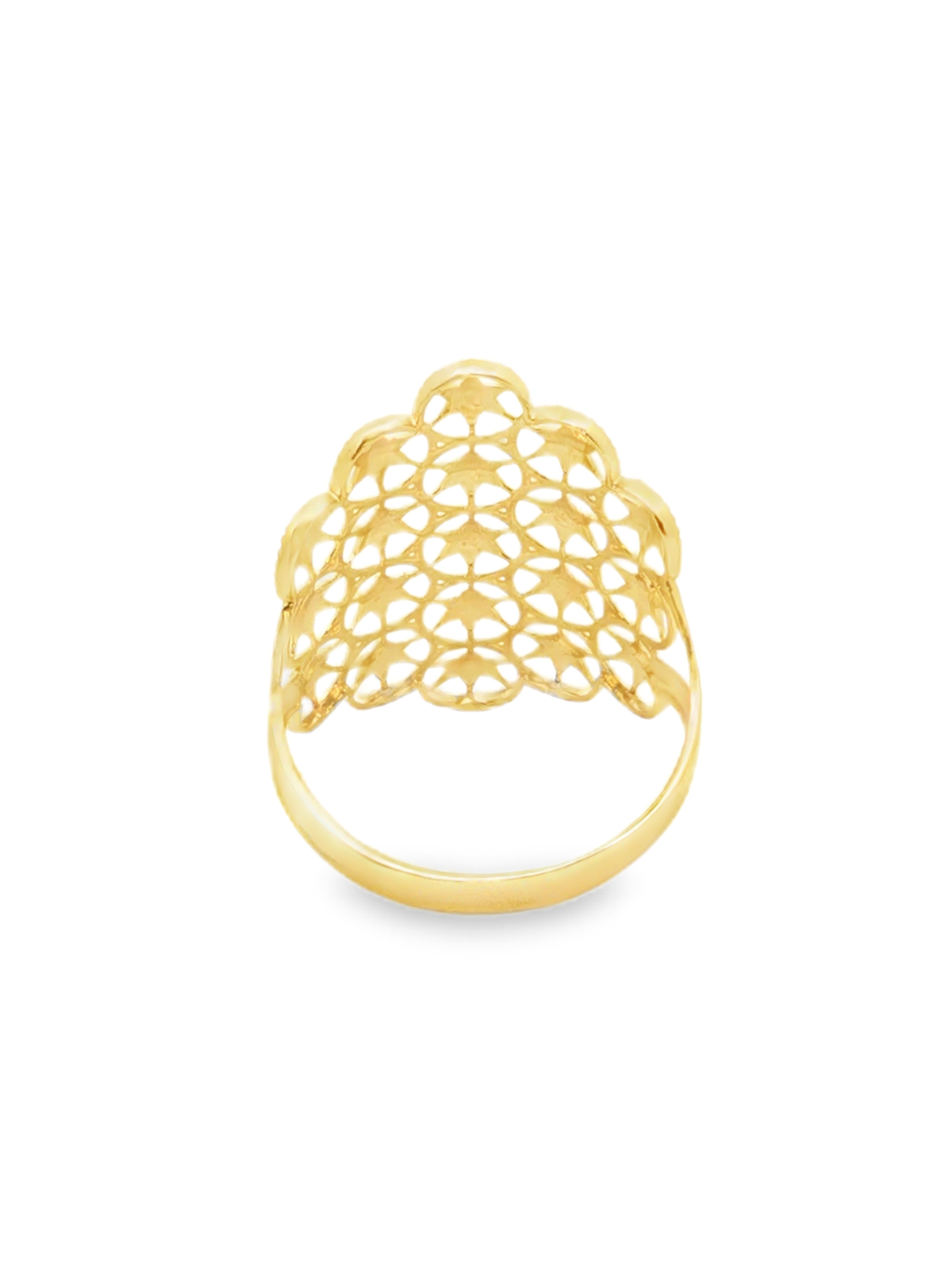 Yellow Gold Geometric Openwork Cocktail Ring