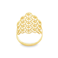 Yellow Gold Geometric Openwork Cocktail Ring