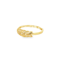 Yellow Gold Leaf Motif Band Ring