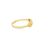 Yellow Gold Leaf Motif Band Ring