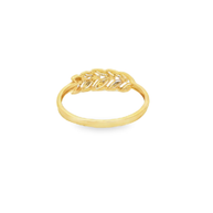 Yellow Gold Leaf Motif Band Ring