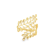 Yellow Gold Openwork Leaf Band Ring