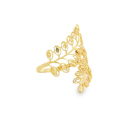 Yellow Gold Openwork Leaf Band Ring