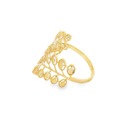 Yellow Gold Openwork Leaf Band Ring
