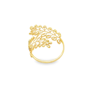 Yellow Gold Openwork Leaf Band Ring