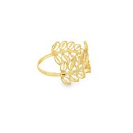 Yellow Gold Openwork Leaf Motif Band Ring