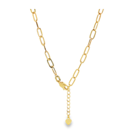 Yellow Gold Love Heart and Eiffel Tower Charm Necklace