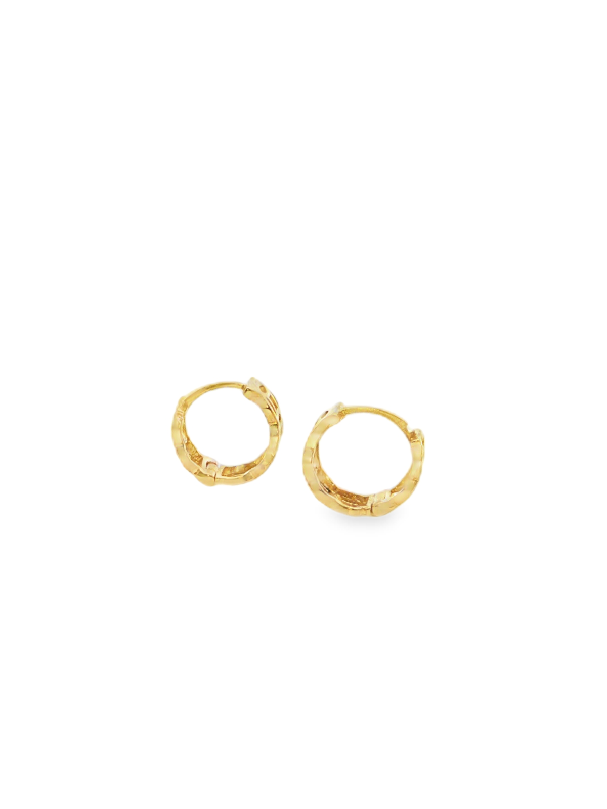 Yellow Gold Openwork Geometric Hoop Earrings