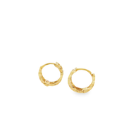 Yellow Gold Openwork Geometric Hoop Earrings