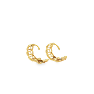 Yellow Gold Openwork Geometric Hoop Earrings
