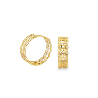 Yellow Gold Openwork Hoop Earrings