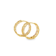 Yellow Gold Openwork Hoop Earrings