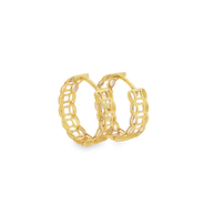 Yellow Gold Openwork Hoop Earrings