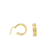 Classic Meander Pattern Yellow Gold Small Hoop Earrings