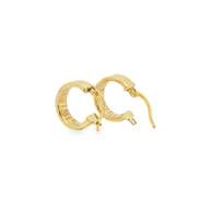 Classic Meander Pattern Yellow Gold Small Hoop Earrings