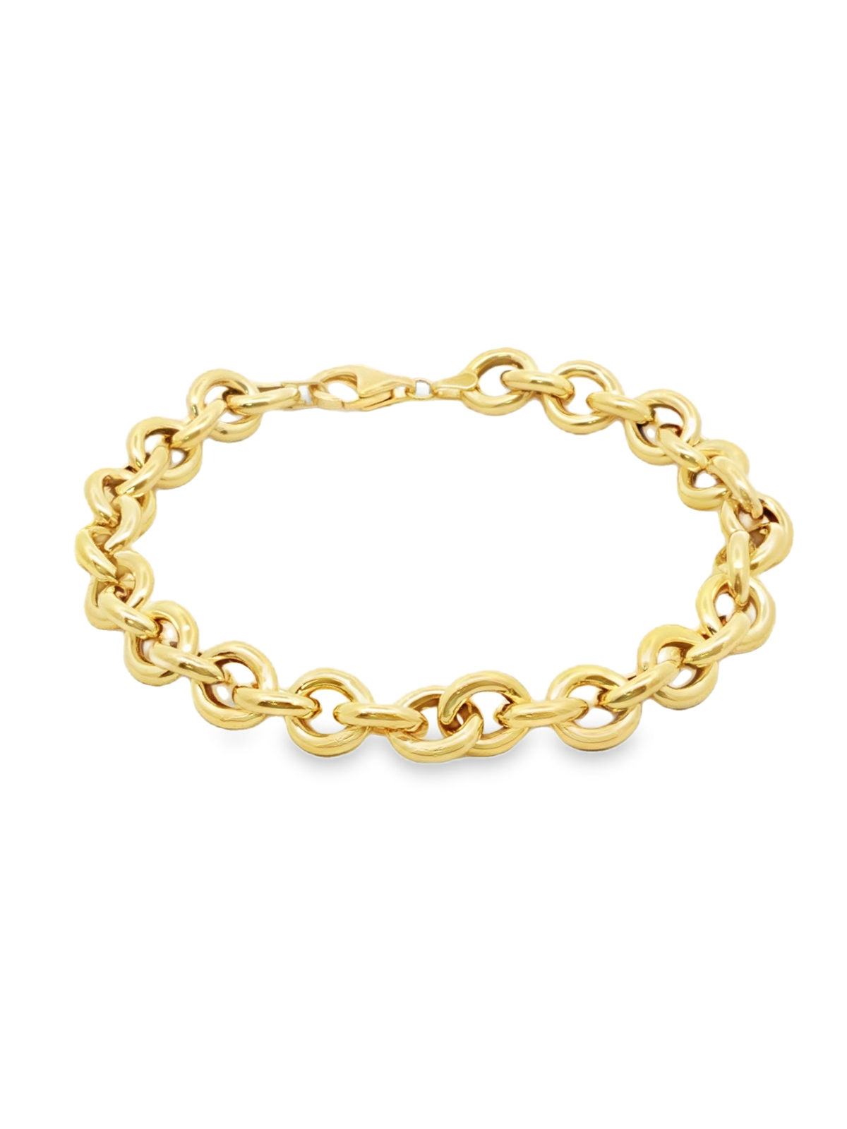 Yellow Gold Circular Link Chain Bracelet