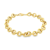 Yellow Gold Circular Link Chain Bracelet
