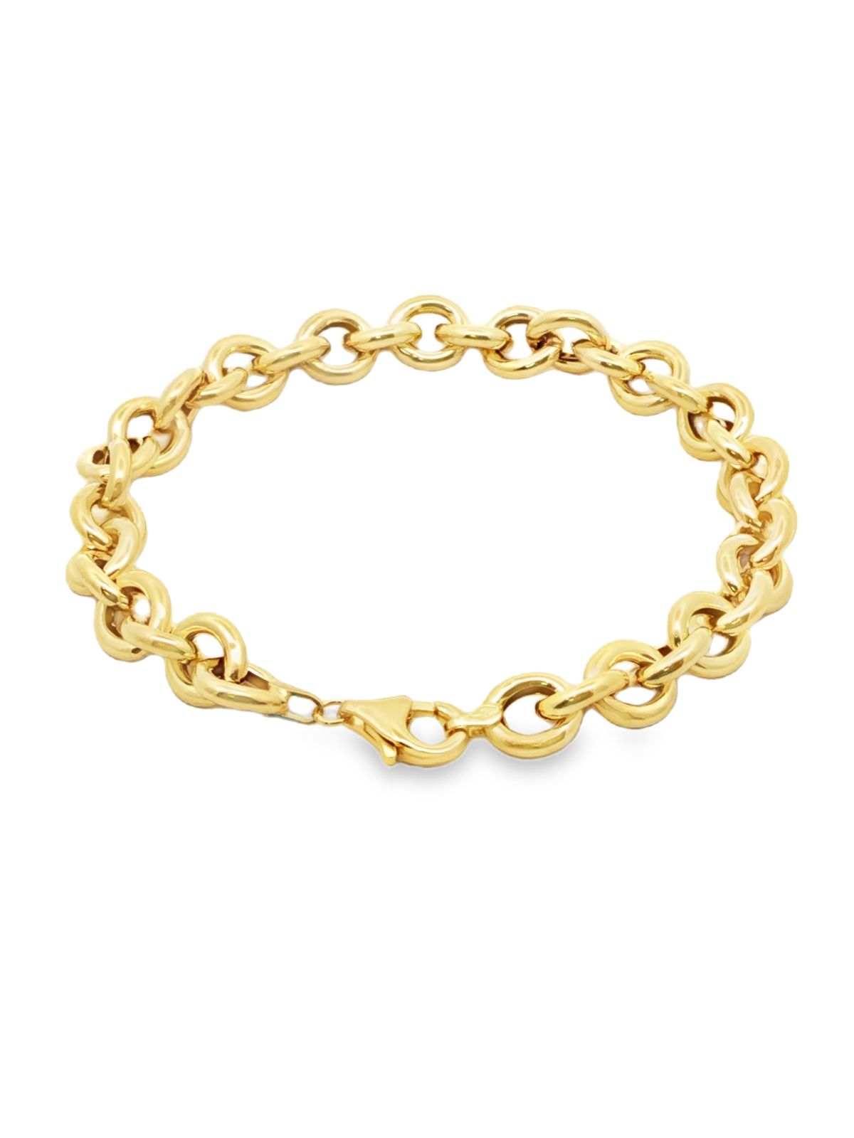 Yellow Gold Circular Link Chain Bracelet