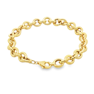 Yellow Gold Circular Link Chain Bracelet