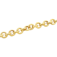 Yellow Gold Circular Link Chain Bracelet