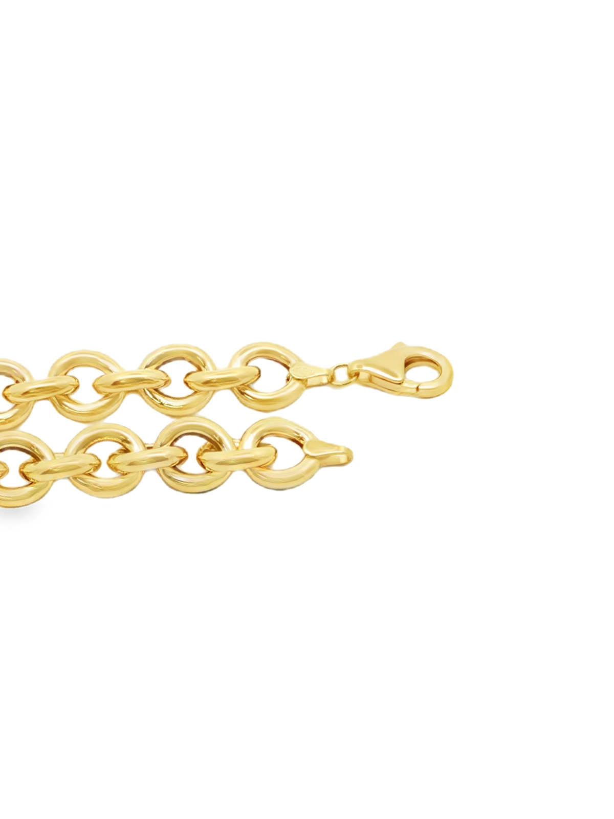 Yellow Gold Circular Link Chain Bracelet