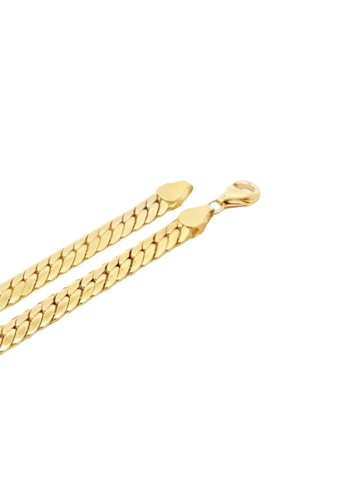 Yellow Gold Flat Woven Chain Necklace