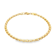 Yellow Gold Interlocking Link Chain Bracelet