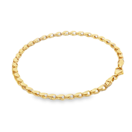 Yellow Gold Interlocking Link Chain Bracelet