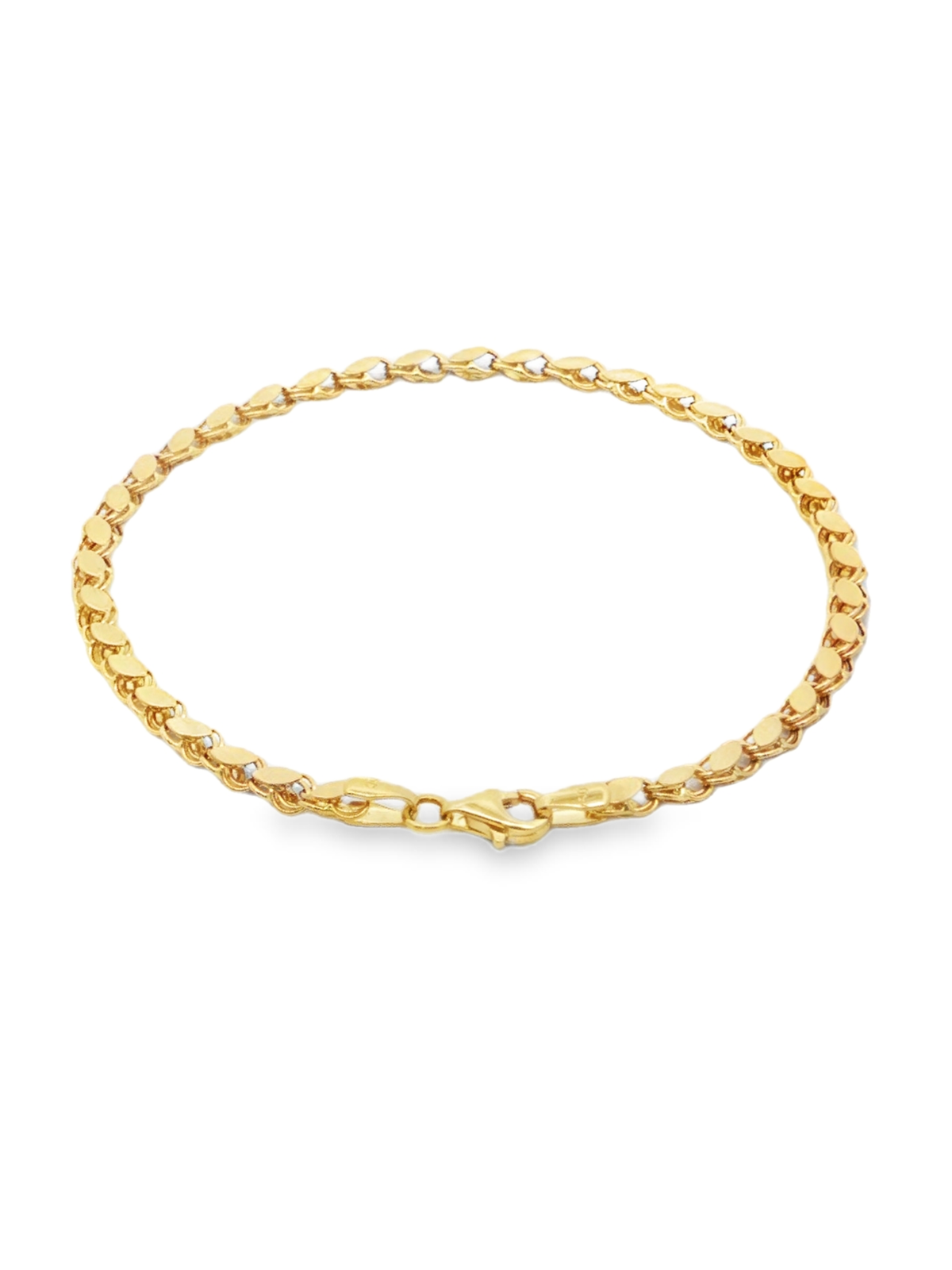 Yellow Gold Interlocking Link Chain Bracelet