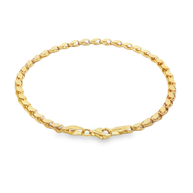 Yellow Gold Interlocking Link Chain Bracelet