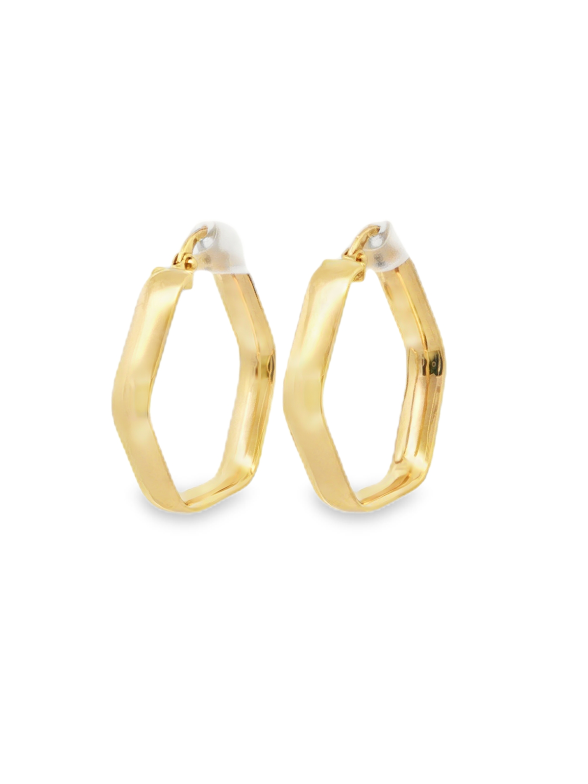 Geometric Yellow Gold Hoop Earrings