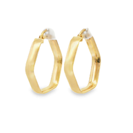 Geometric Yellow Gold Hoop Earrings