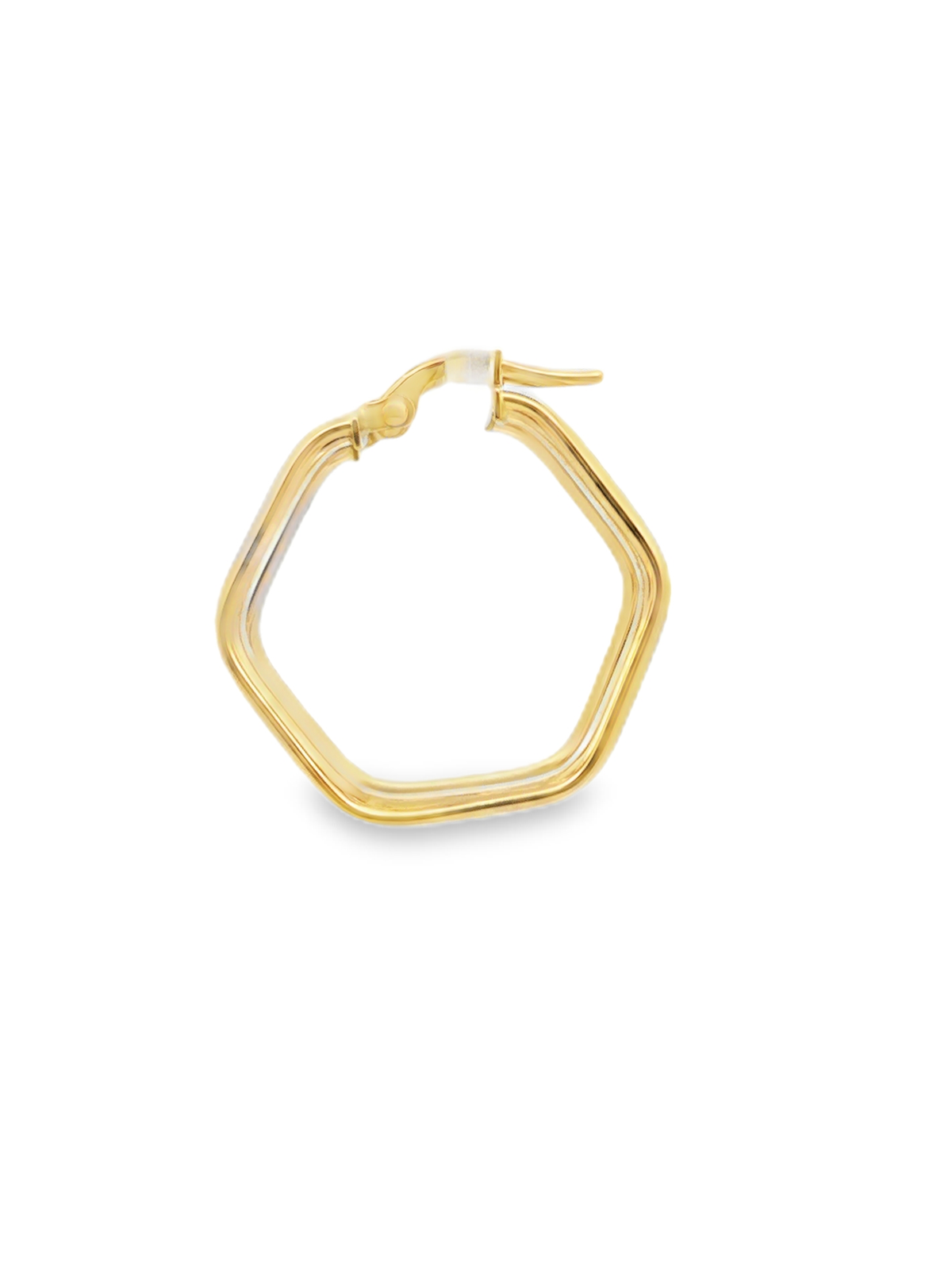 Geometric Yellow Gold Hoop Earrings
